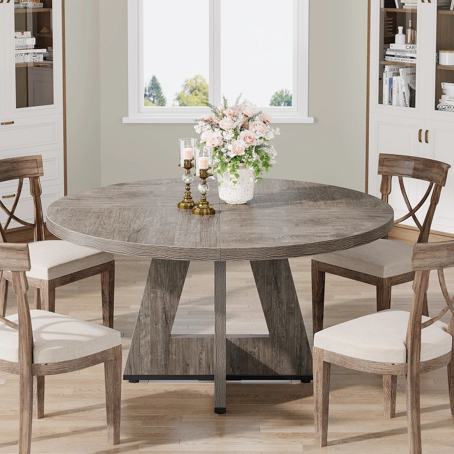 Tribesigns Round Dining Table for 4, 47" - Loft&Timber