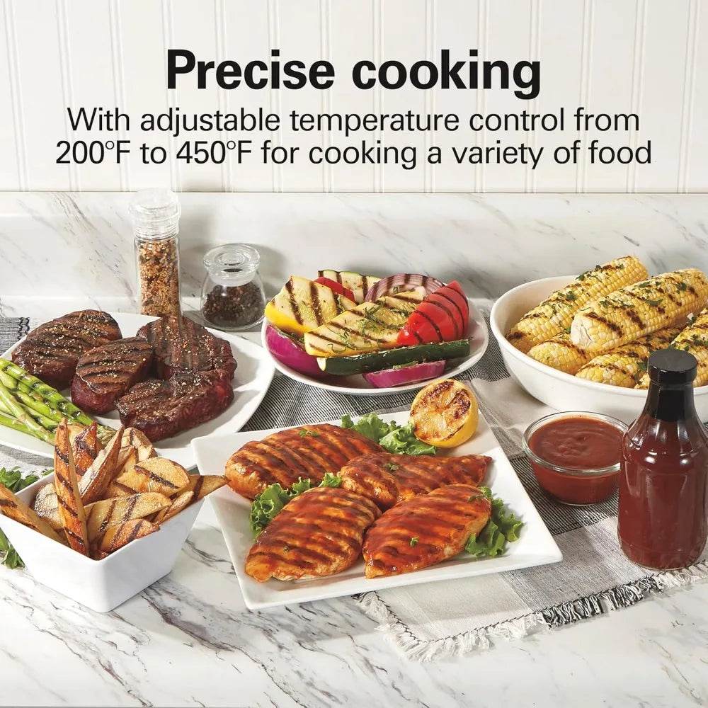 Hamilton Beach Electric Indoor Searing Grill with Viewing Window & Adjustable Temperature Control to 450F - Loft&Timber