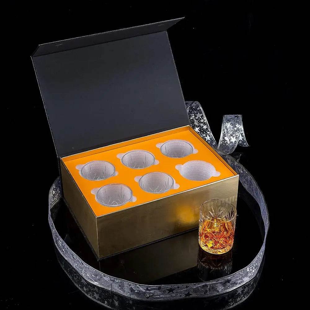 Bourbon Whiskey Glass Set Of 6 - Unique Crystal Rocks Glasses - Loft&Timber