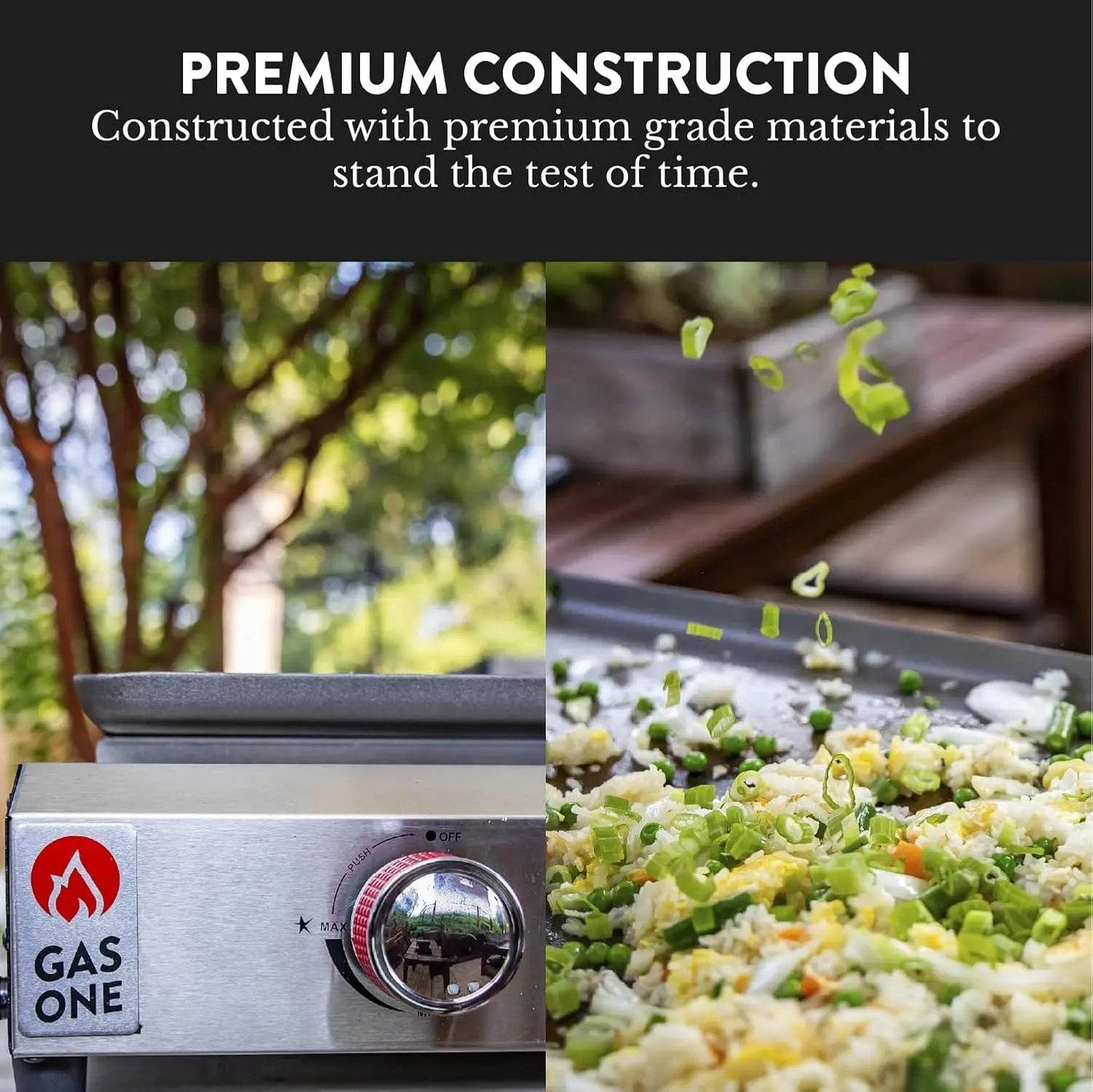 Flat Top Grill With 4 Burners - Premium Propane Outdoor Grill Cart - Loft&Timber