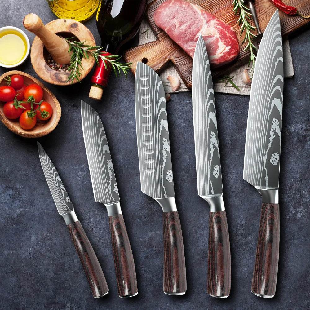 5/8pcs/10pcs Kitchen Knives Japanese Stainless Steel - Loft&Timber