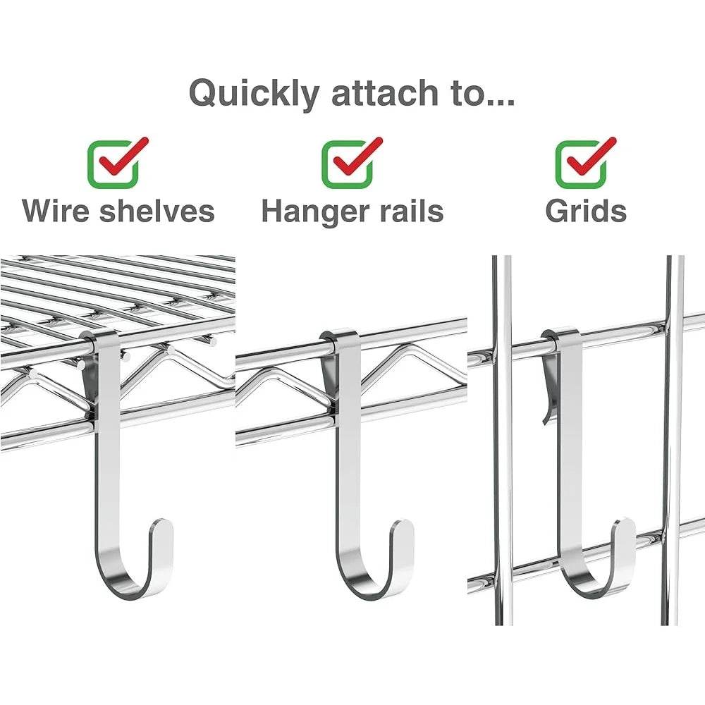 Snap-On Metal Hooks Wire Shelving 5 lbs Capacity - Loft&Timber