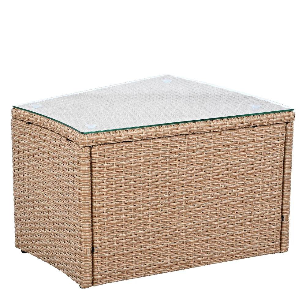10-Piece Outdoor Sectional Rattan Sofa Set, White - Loft&Timber