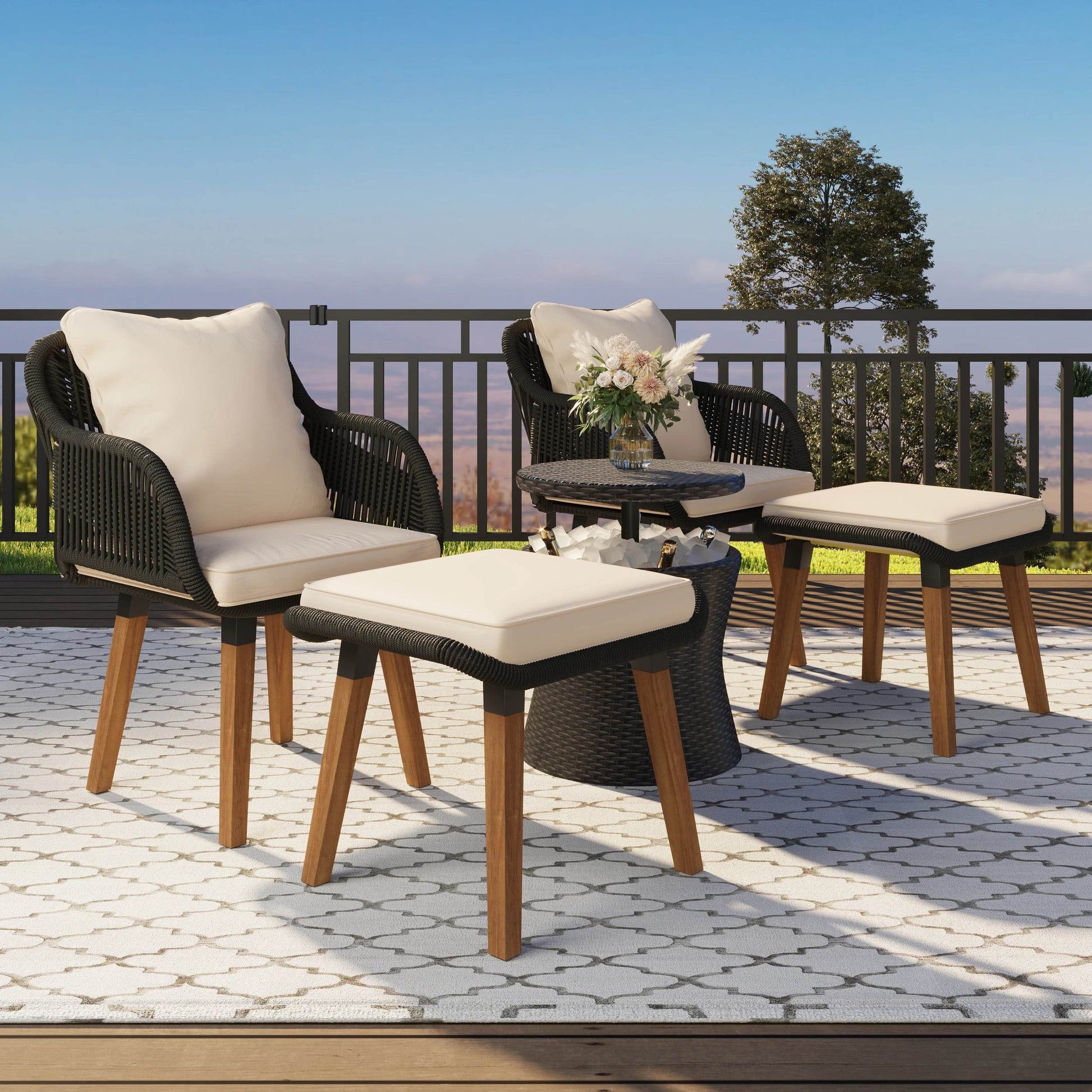 5 Pieces Outdoor Patio Furniture Set - Loft&Timber