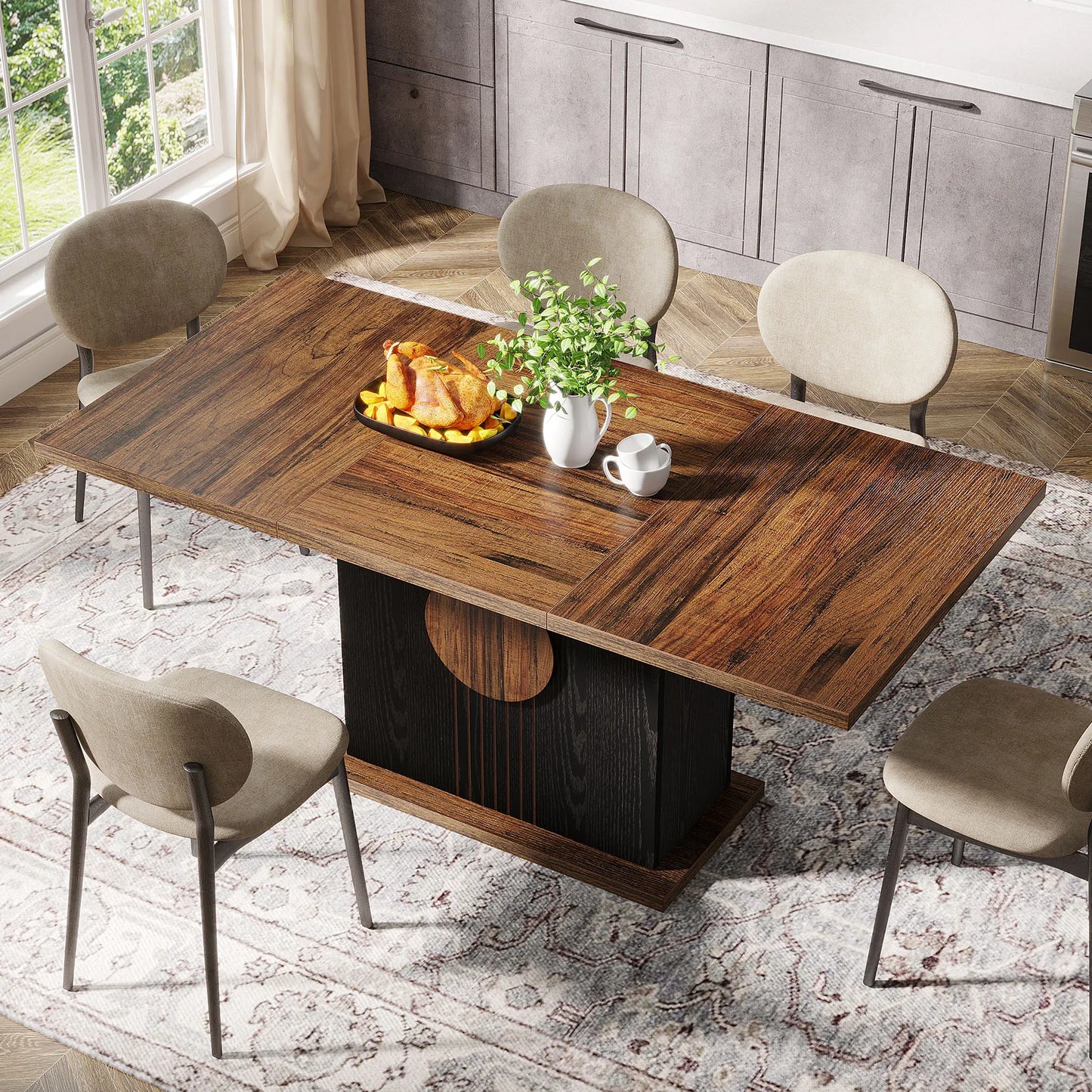 Tribesigns 55" Rectangular Dining Table for 4 to 6 - Loft&Timber