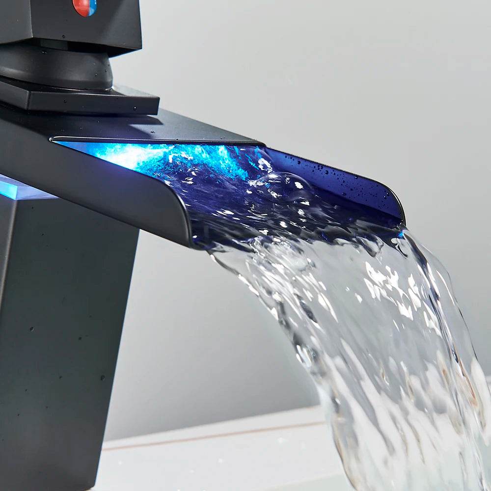 Luxury LED Color Changing Waterfall Basin Sink Faucet - Loft&Timber