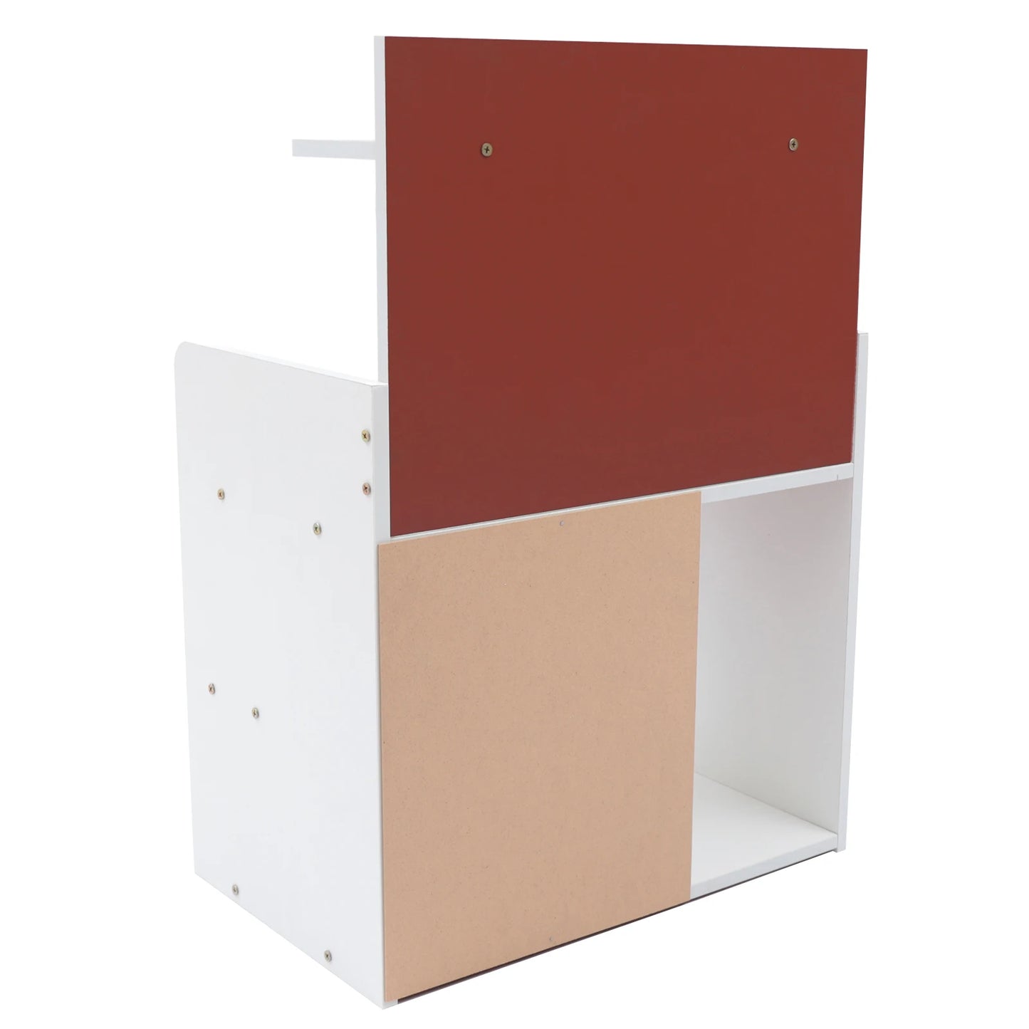 Bymaocar Warm White Nightstand with 2 Drawers, 16.9x10.2x23.6In Compact Bedside Table, Versatile Vanity Dresser for Living Room