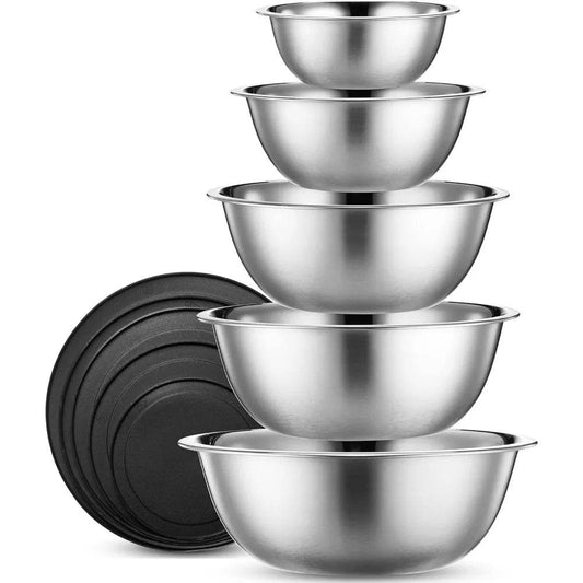 Stainless Steel Mixing Bowl Set, 10 Piece - Loft&Timber