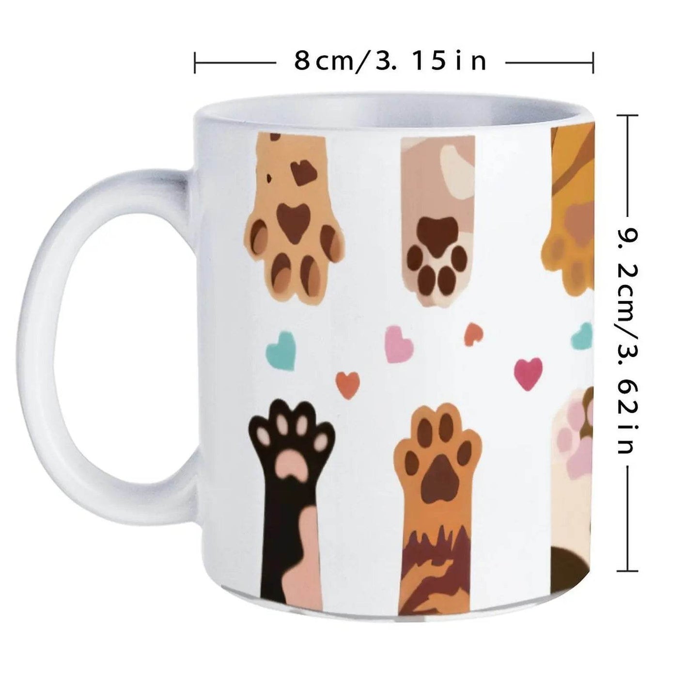 Paw Prints With Hearts On Them Cup, 330ml Iced Coffee Cup - Loft&Timber