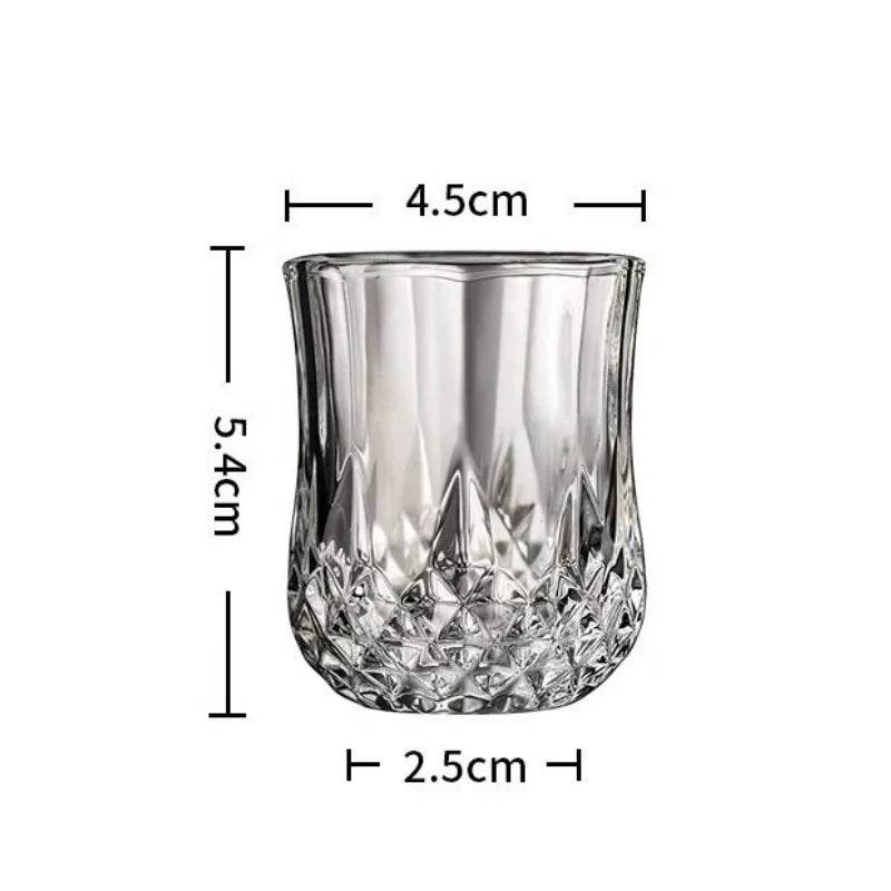 6Pcs Whiskey Glass Cup Rum Liqueur Mini Shot Glass Creative Diamond Shaped - Loft&Timber