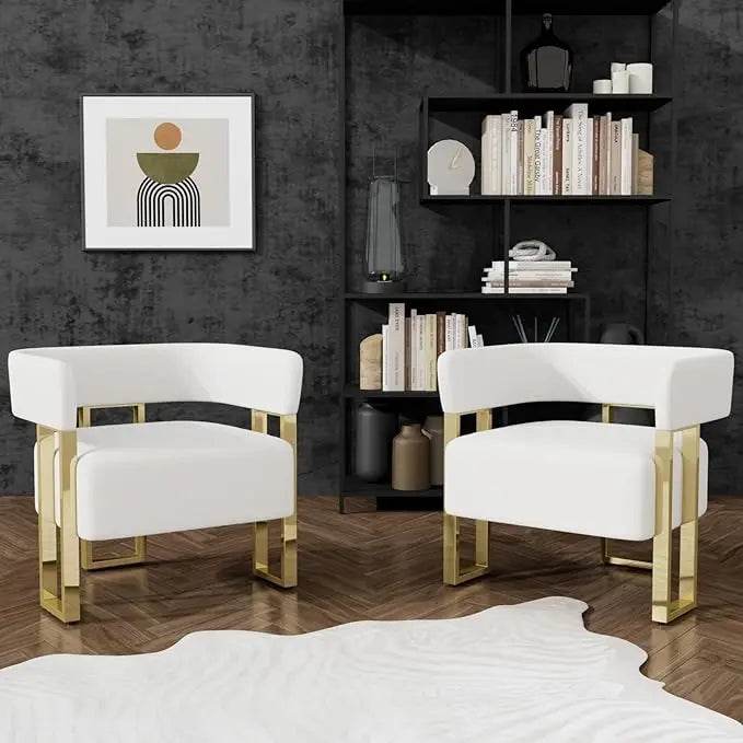 Modern Black and Gold Accent Chair Set of 2 - Loft&Timber