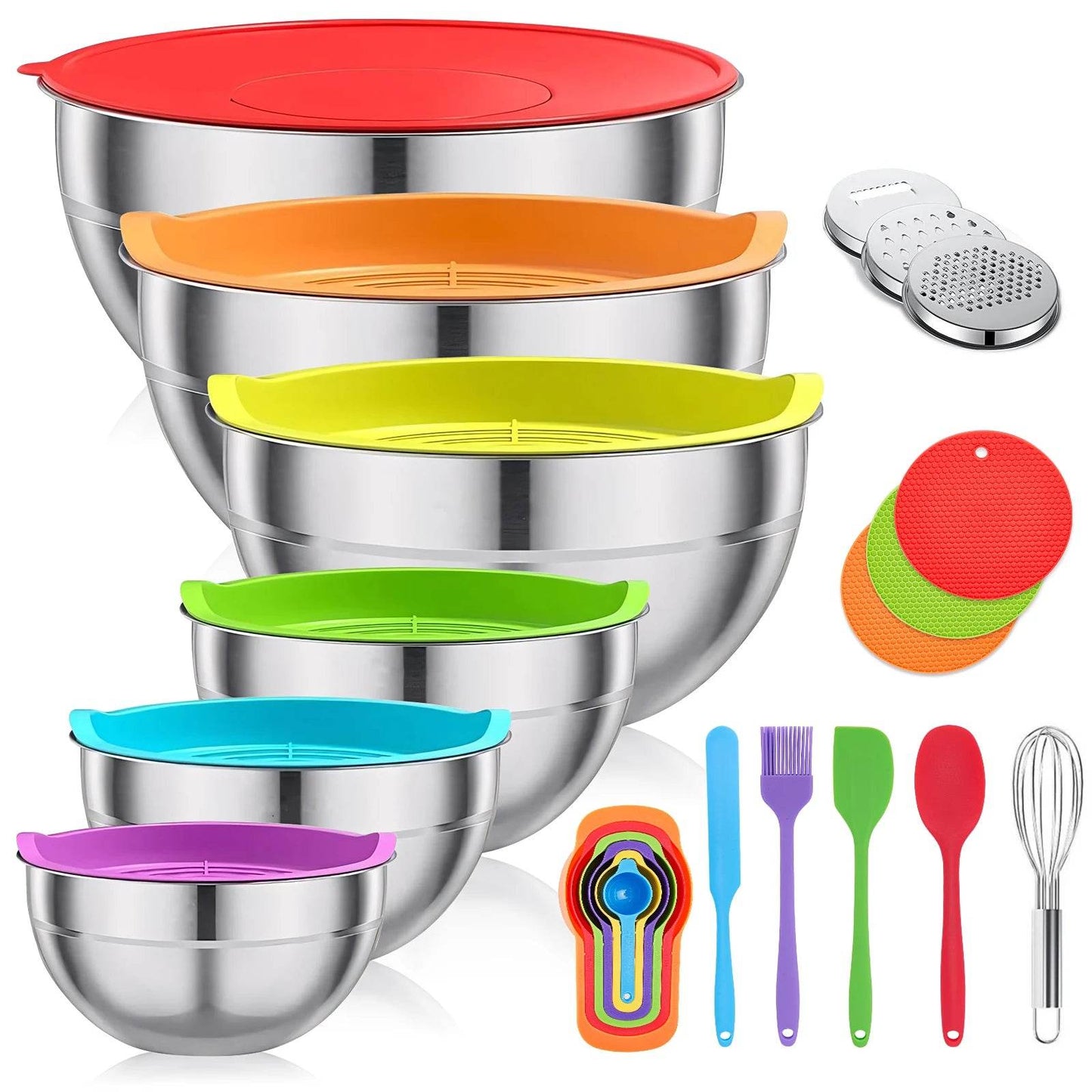 29 Piece Stainless Steel Mixing Bowl Set - Loft&Timber
