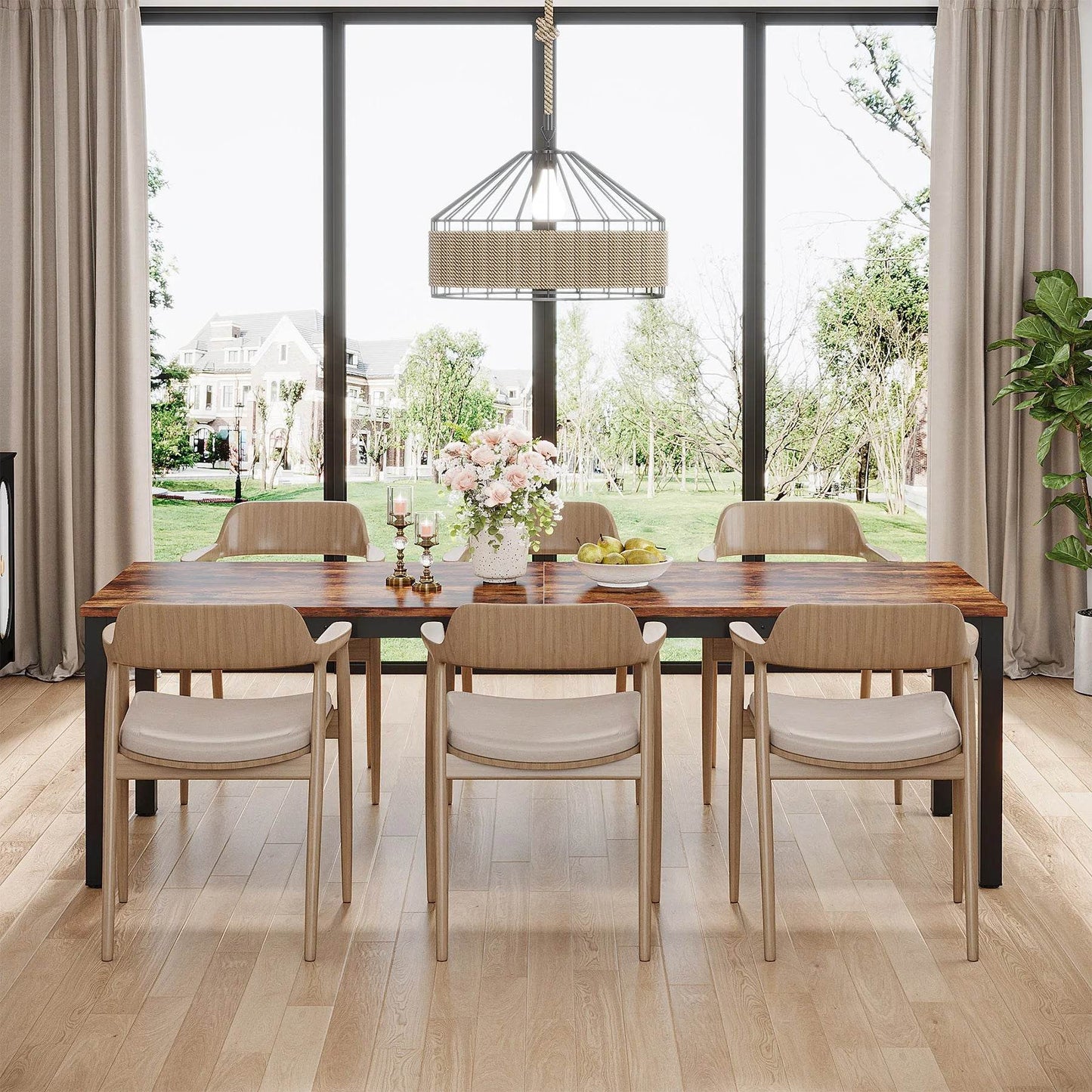 Tribesigns Dining Table for 6-8 People, 200cm - Loft&Timber