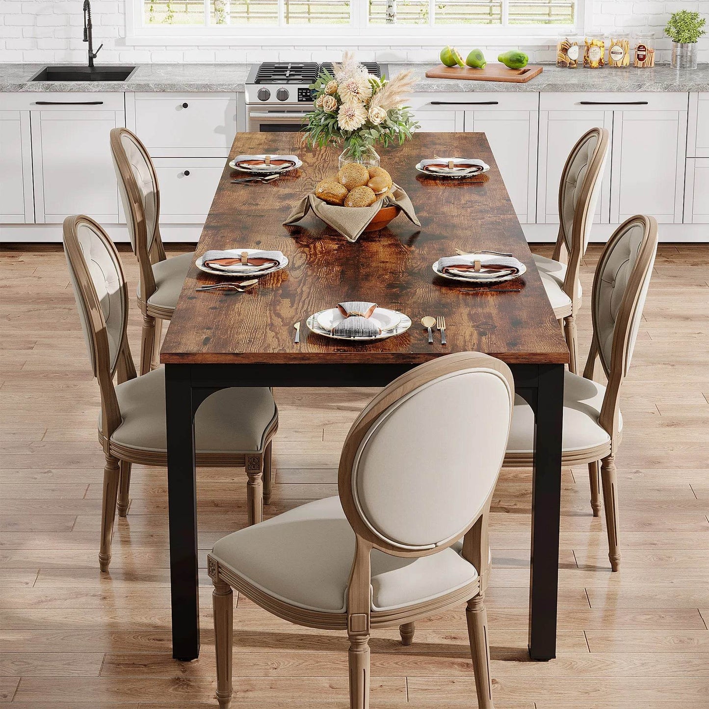 Tribesigns Dining Table for 6-8 People, 200cm - Loft&Timber