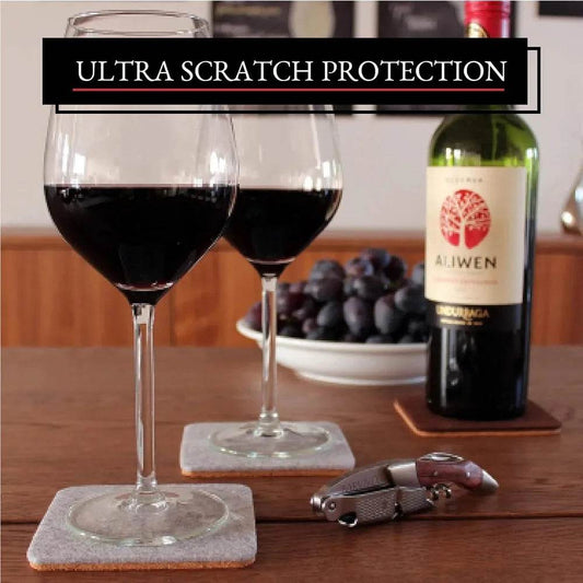 Classic Felt Coasters for Drinks - Set of 8: Cork - Loft&Timber