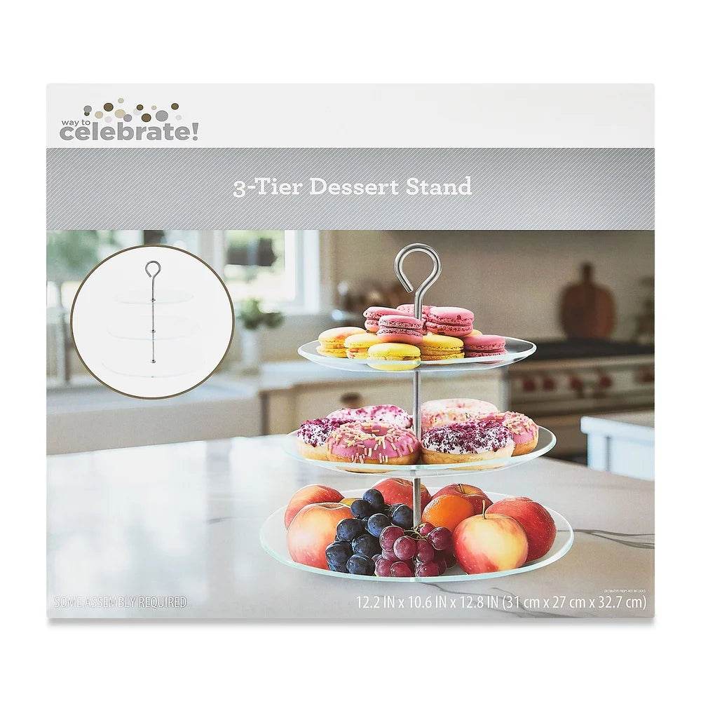 3-Tier Glass Dessert Stand - Loft&Timber