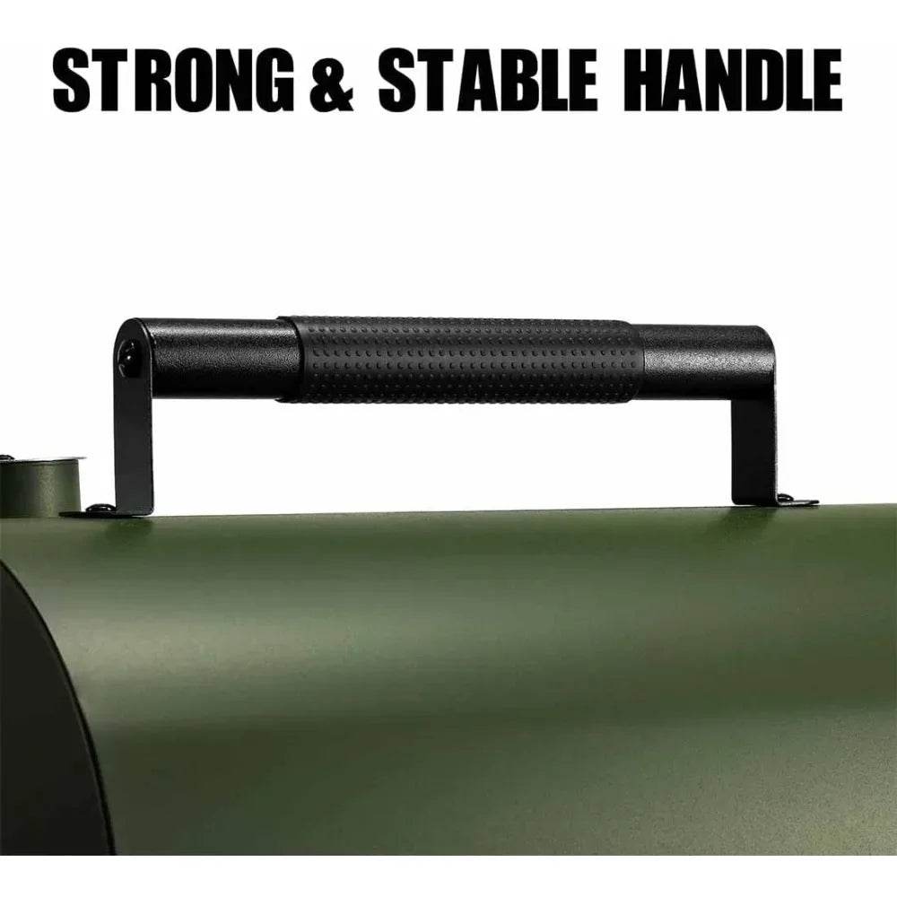 Portable Adjustable Charcoal Grill for Outdoor Hiking and Picnics - Multi-Functional Metal BBQ Smoker in Green - Loft&Timber