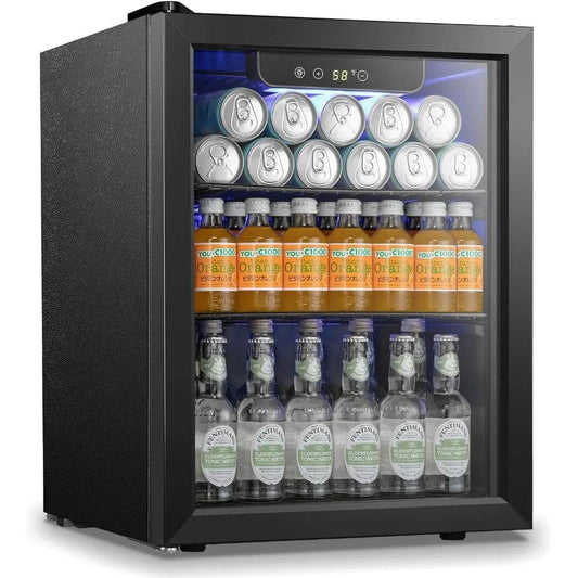 Beverage Refrigerator Cooler 68 Can, Mini Fridge with Glass Door - Loft&Timber