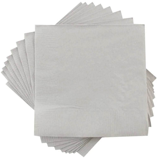 Disposable 2-Ply Medium Lunch Napkins Silver 6.5in x 6.5in 200 Pack - Loft&Timber