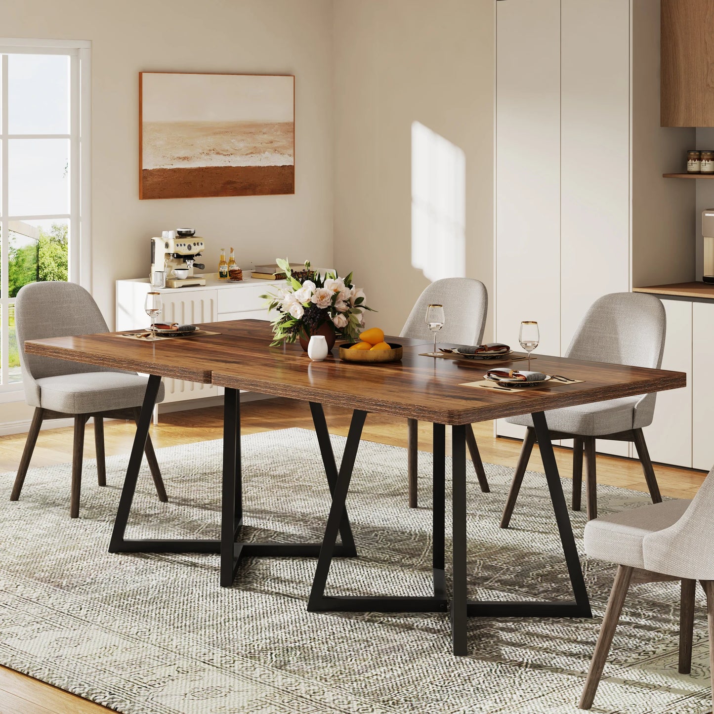 Tribesigns Square Dining Table for 4, 31.5" - Loft&Timber