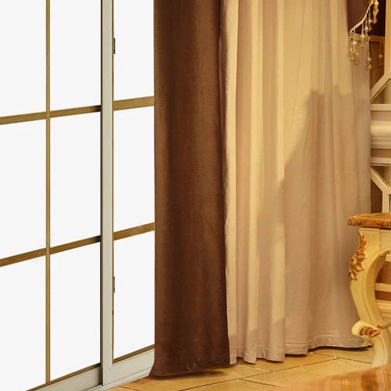 2pcs curtain light luxury European floor curtain, no valance - Loft&Timber