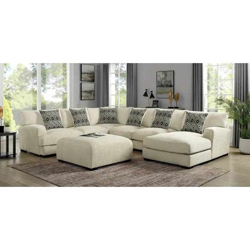 Contemporary Square Upholstered Ottoman with Memory Foam