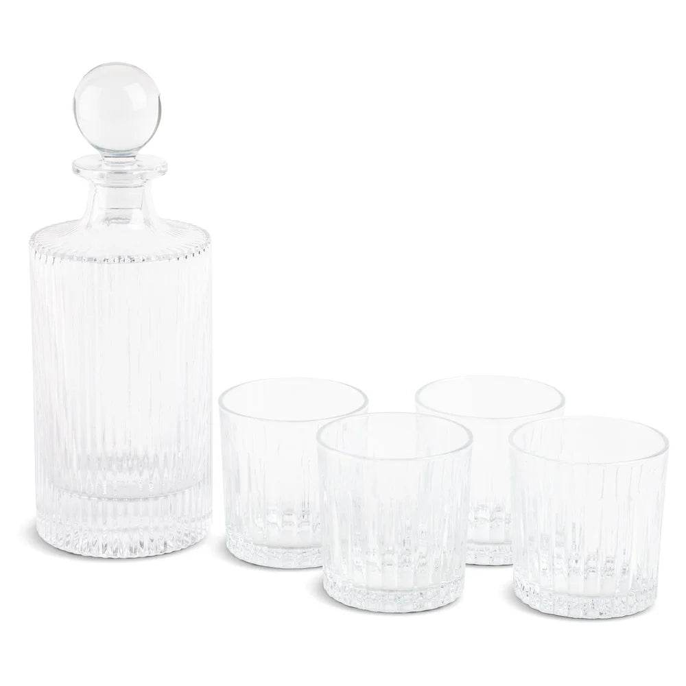 5 Piece Whiskey Decanter Set with 4 Glasses - Loft&Timber