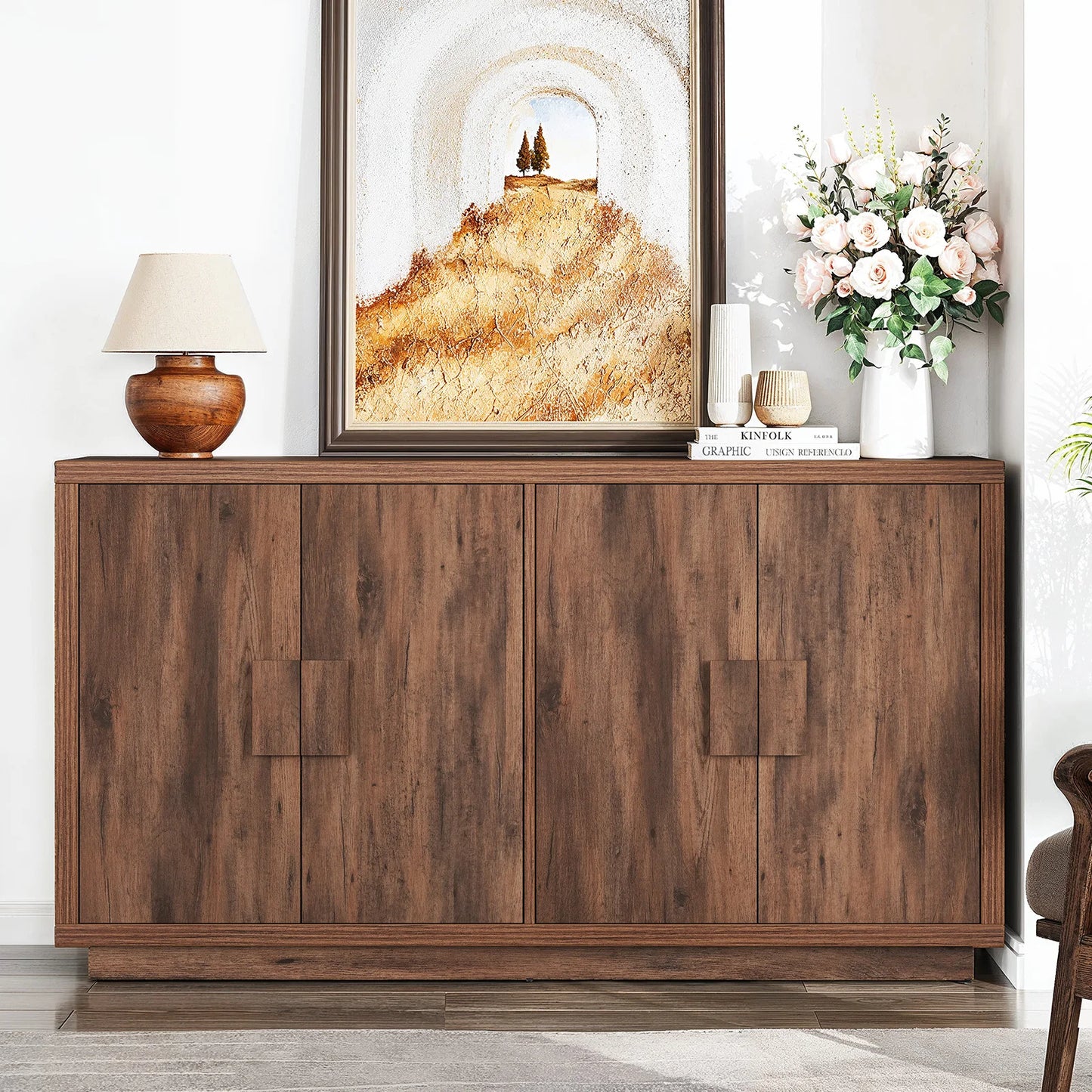 32" Sideboard Buffet Cabinet with Adjustable Shelfs - Loft&Timber