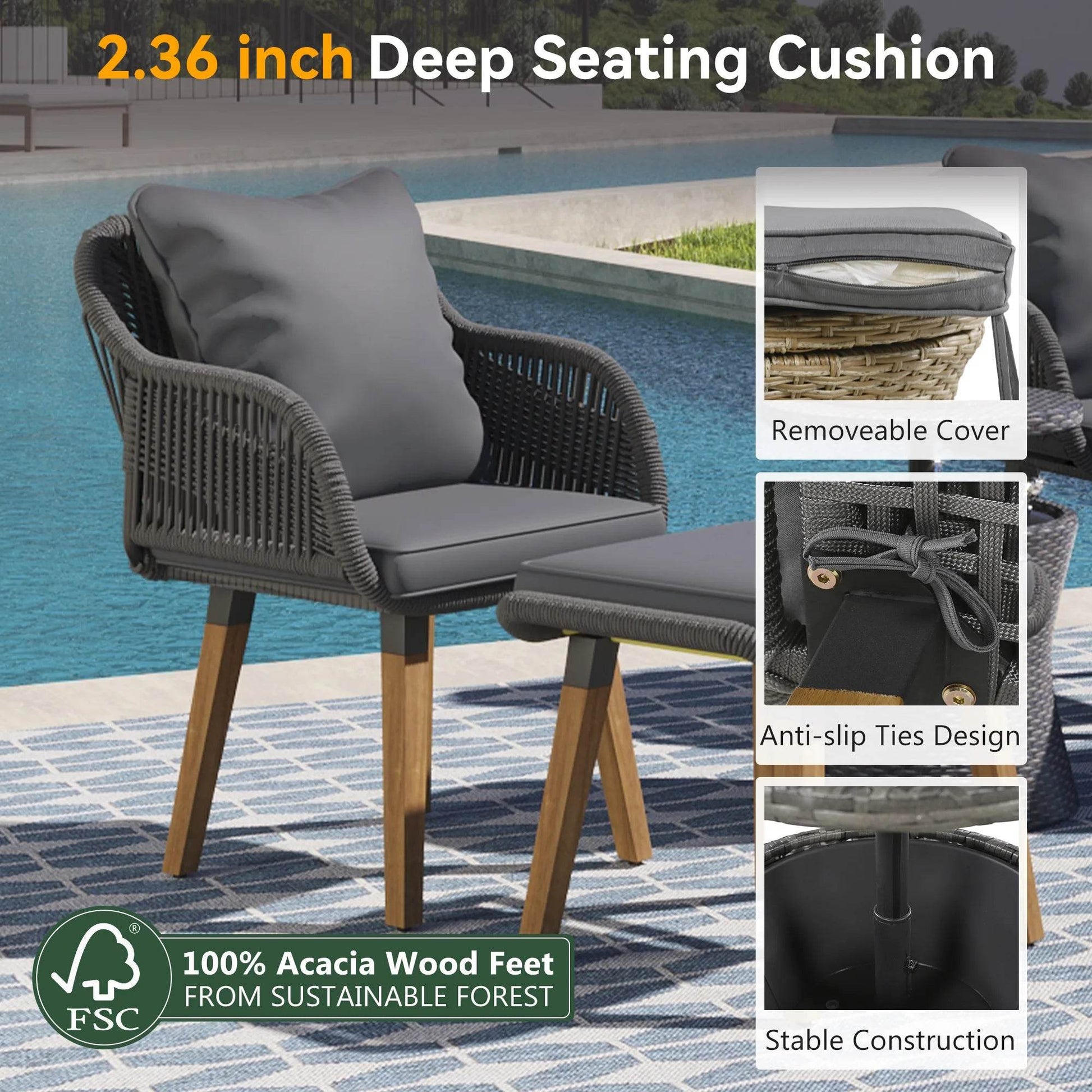 5 Pieces Outdoor Patio Furniture Set - Loft&Timber