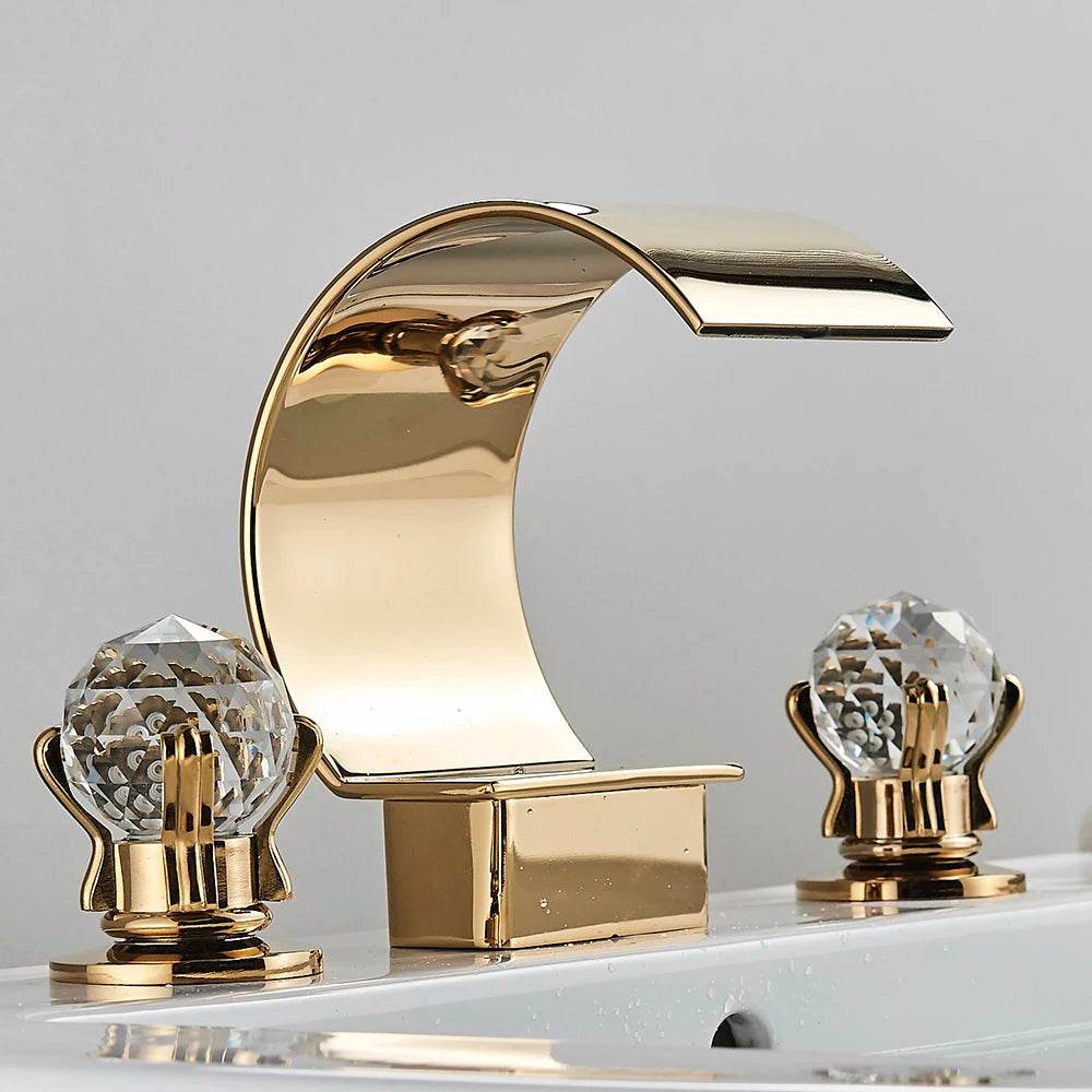Senlesen Luxury Golden Waterfall Basin Faucet - Loft&Timber