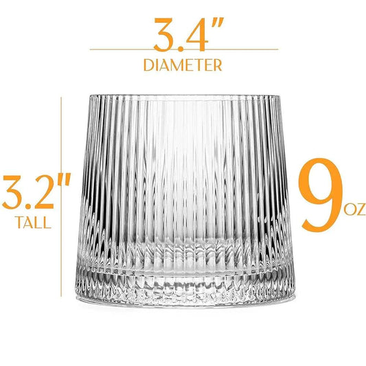 Vintage Art D Speakeasy Lowball Glasses, Set Of 4, 9 Oz