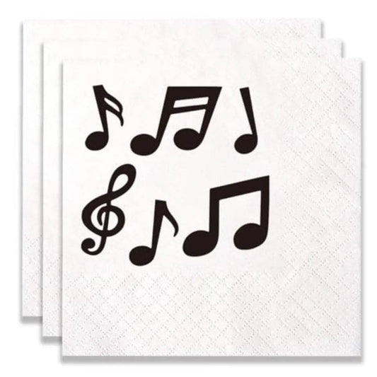 100 Pack Music Note Disposable Paper napkins - Loft&Timber
