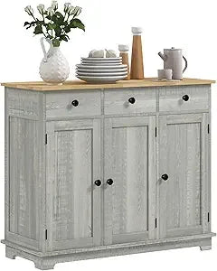 55" Modern Sideboard Buffet with 2 Doors, 2 Drawers, & 2 Shelves - Loft&Timber