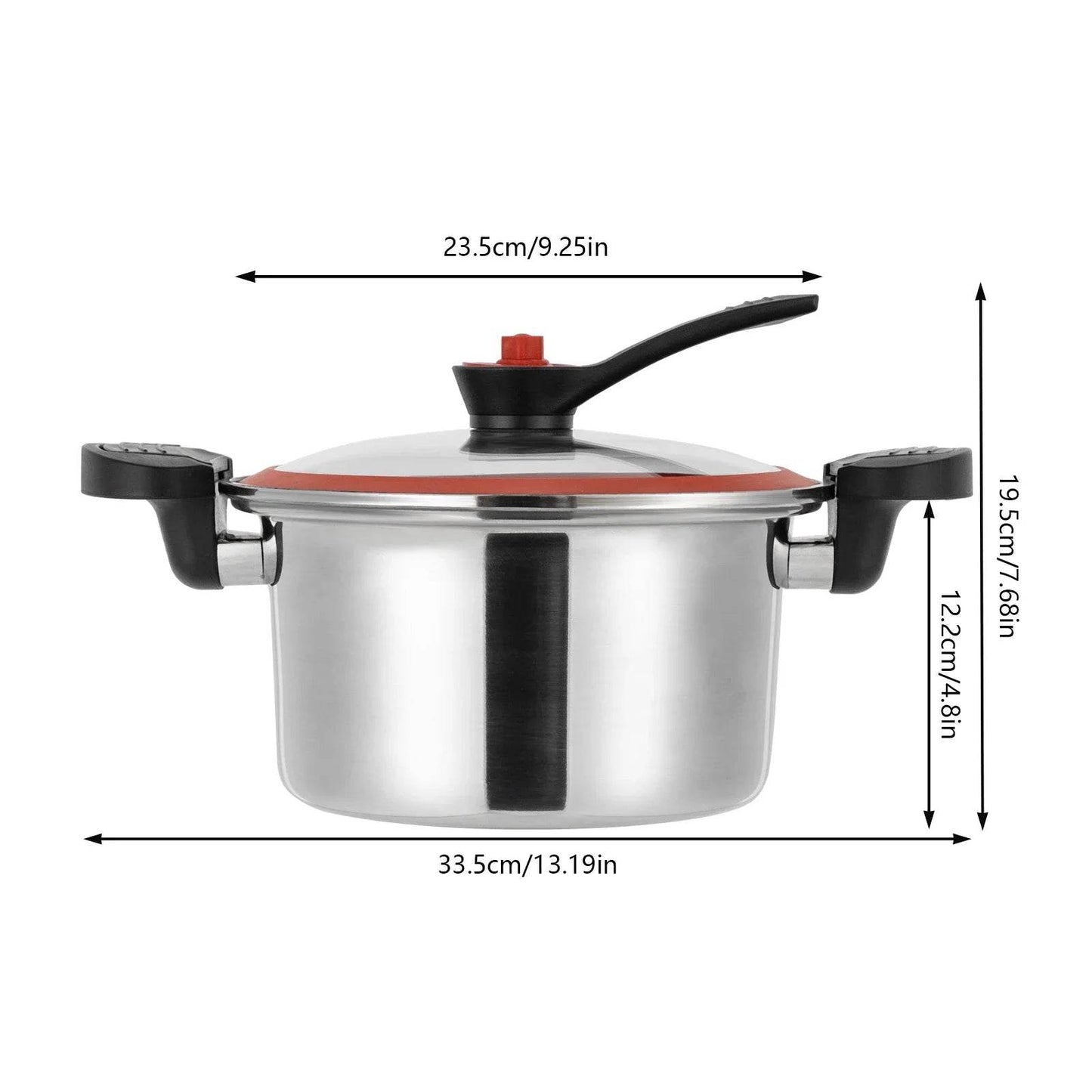 Non-Stick Silver Stainless Steel Micro Pressure Cooker - Loft&Timber