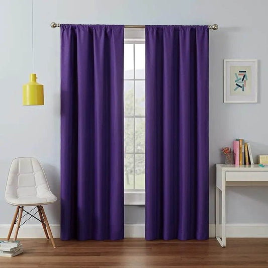 Kendall Modern Blackout Thermal Rod Window Curtain (1 Panel), 42 X 63, Purple - Loft&Timber
