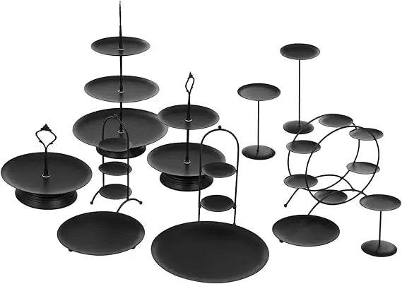 12 Pcs White/Black Cake Stand Set - Loft&Timber