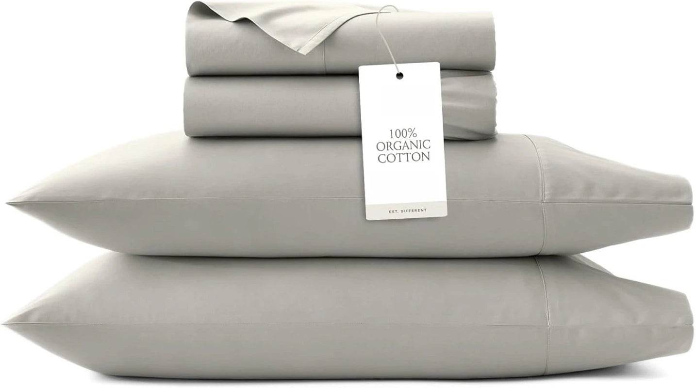 Percale Hemmed Sheet Set - Cooling Breathable Bed Sheets for Hot Sleepers - Queen - Loft&Timber