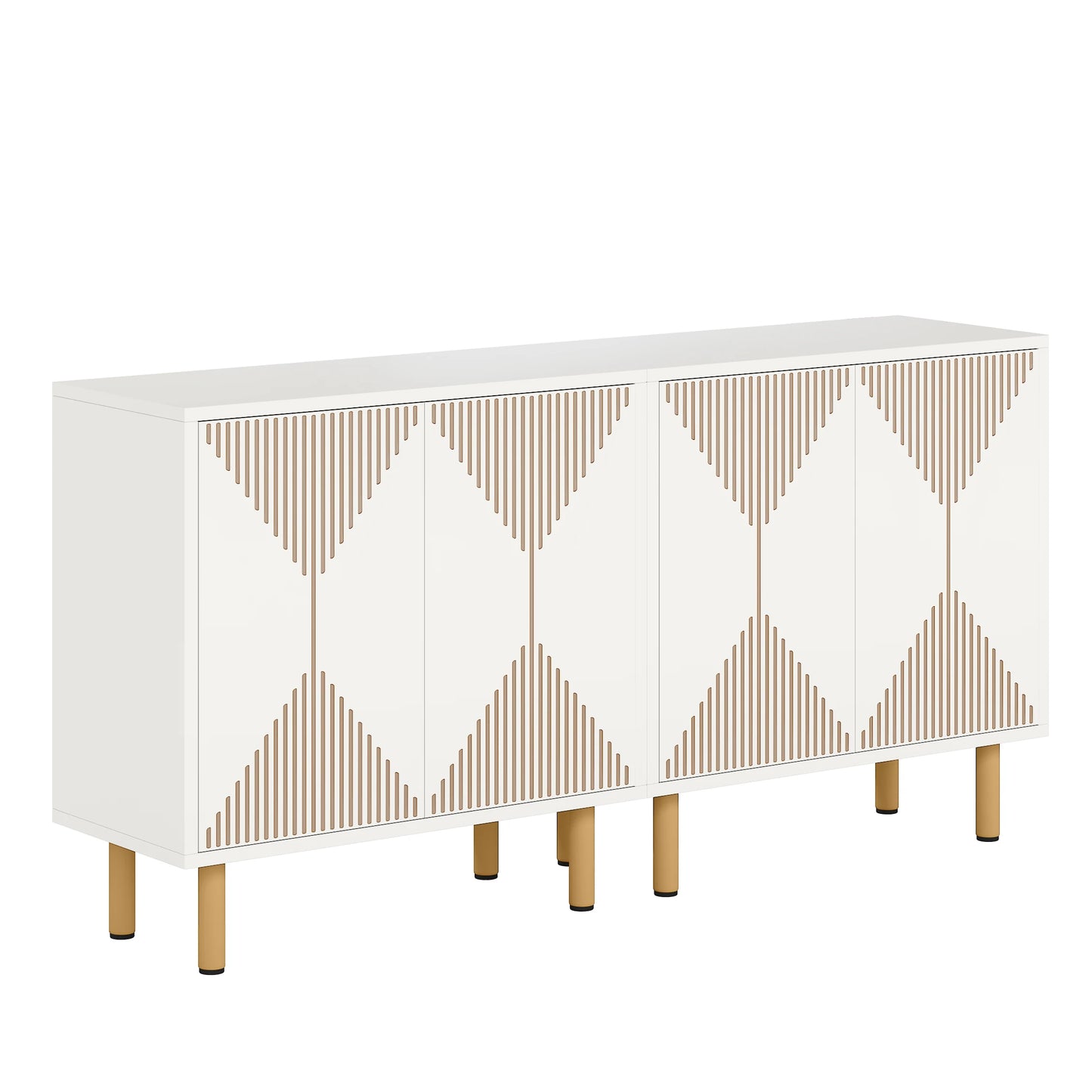 59" Tribesigns Modern Natural Storage Cabinet; Freestanding Floor Cabinet - Loft&Timber