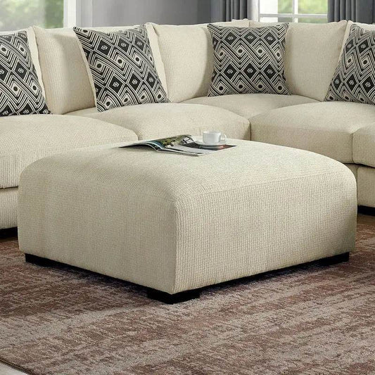 Contemporary Square Upholstered Ottoman with Memory Foam - Loft&Timber