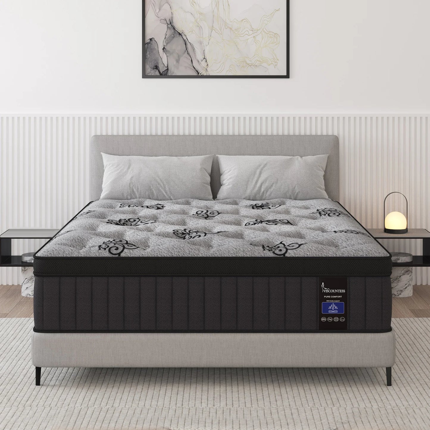 9"12"14" Twin Full Queen King Size Memory Foam Pocket Spring Hydird Mattress In A Box Medium Firm