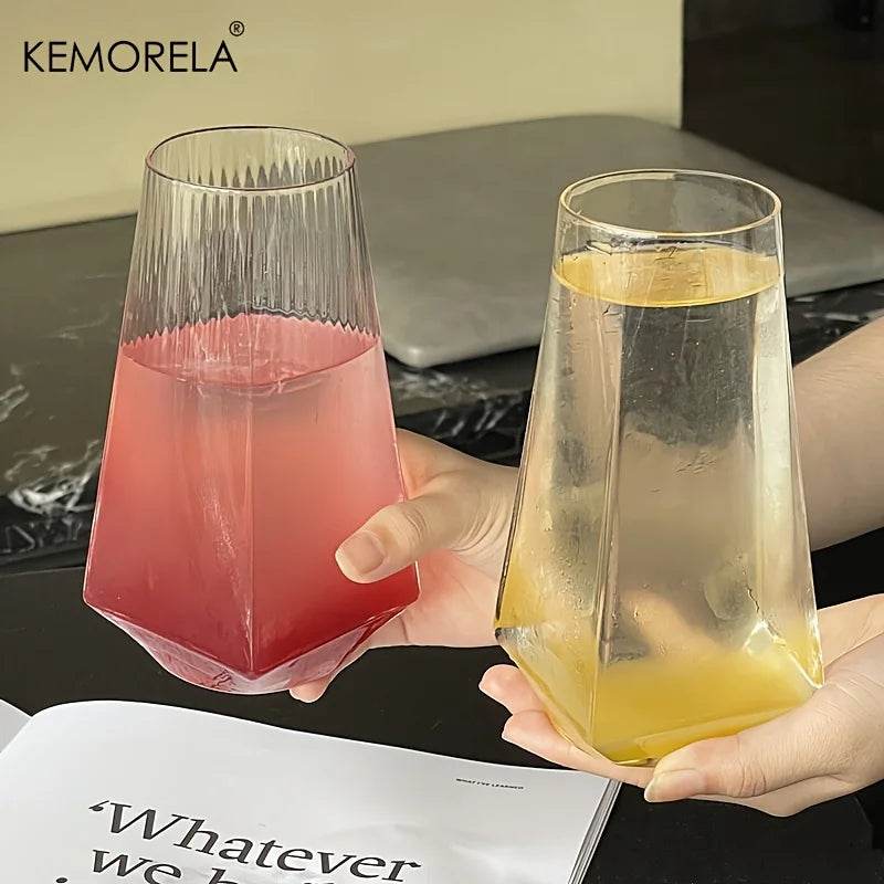 KEMORELA 500ml Geometric Highball Glasses Crystal Clear - Loft&Timber