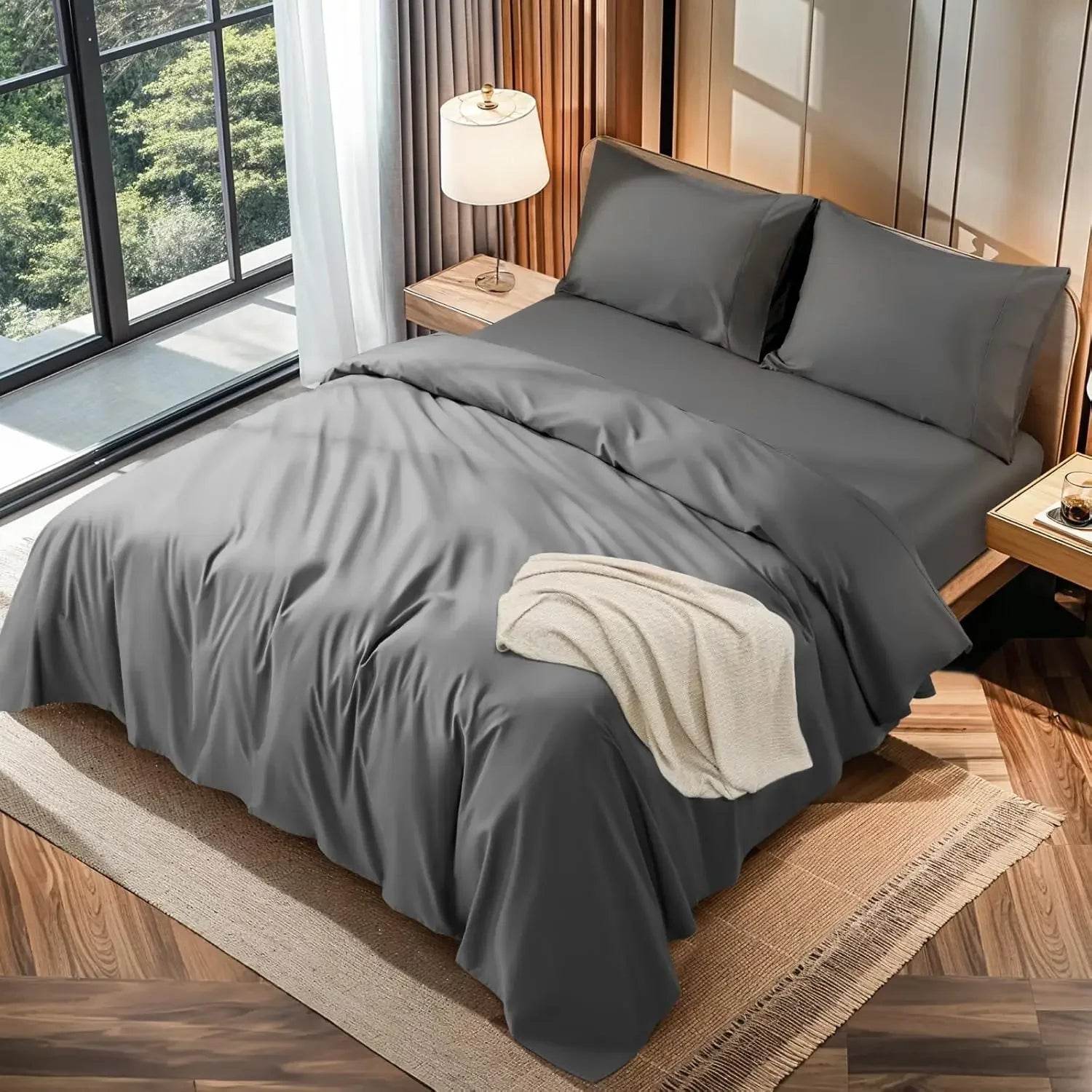 100% Cotton 1200 Thread Count King Size Sheets Set - Loft&Timber