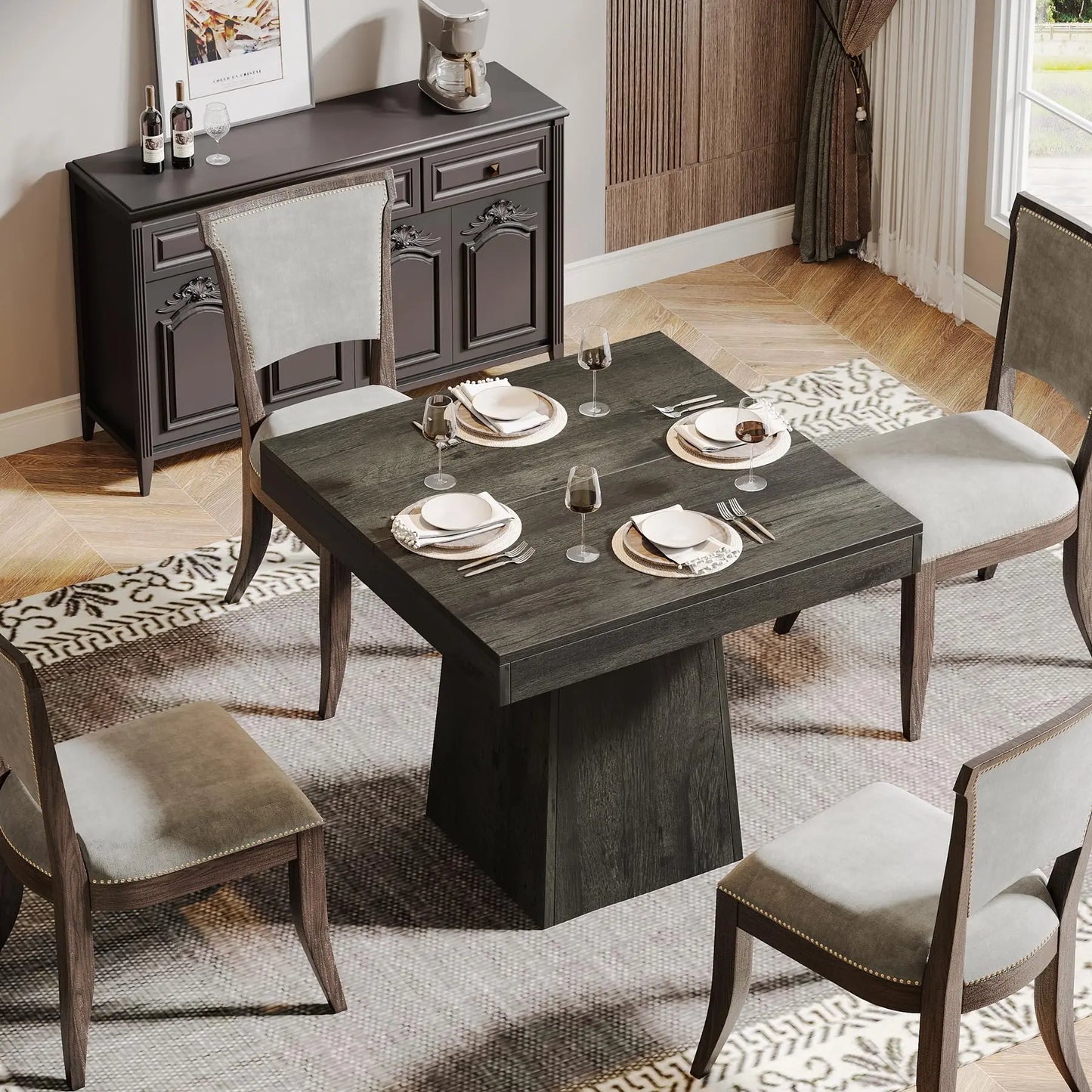 Tribesigns Square Dining Table for 4, 31.5" - Loft&Timber