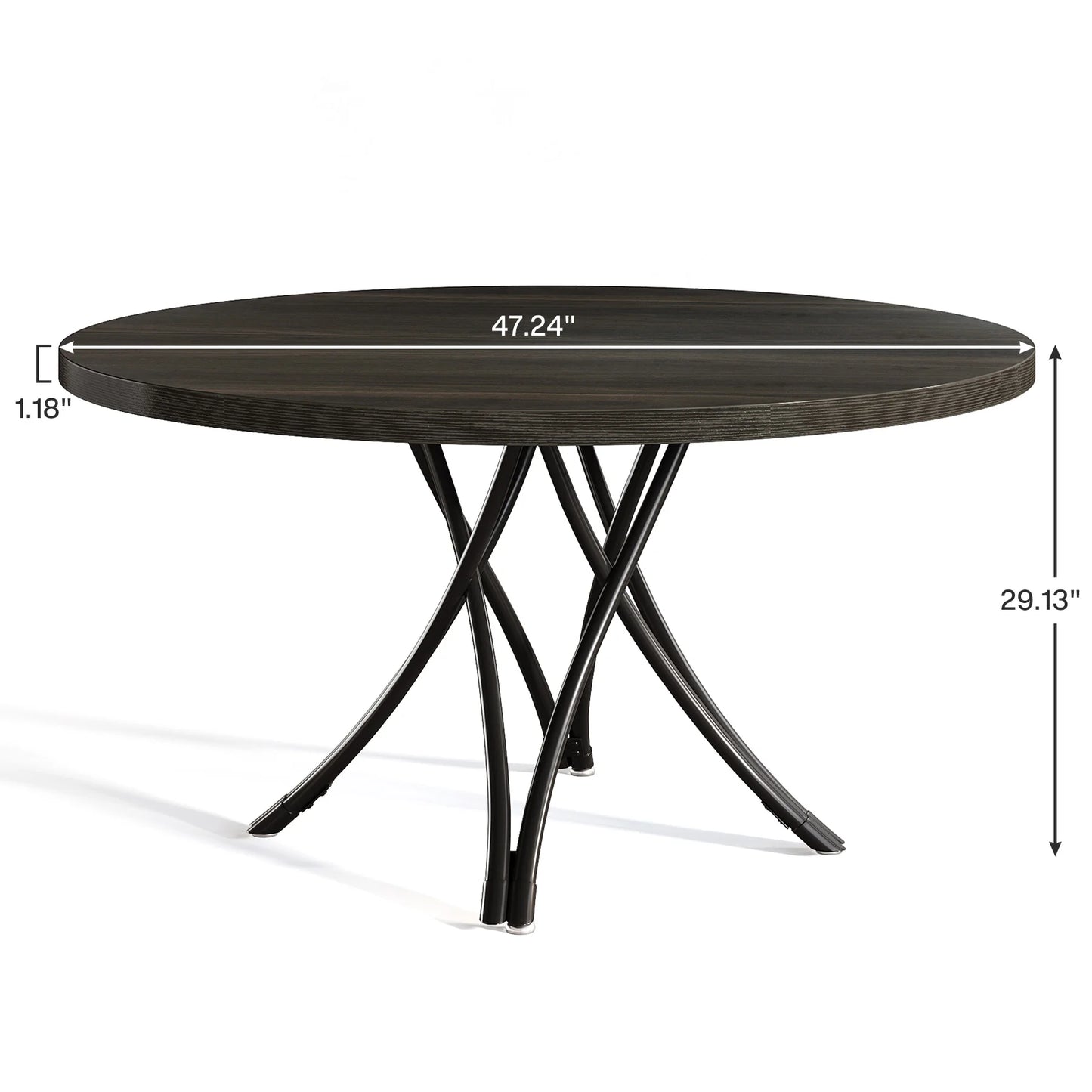 Tribesigns Round Dining Table for 4-6 People, 47" - Loft&Timber