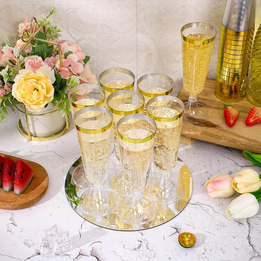 5pcs 5OZ Champagne Cup Disposable Plastic Flutes - Loft&Timber