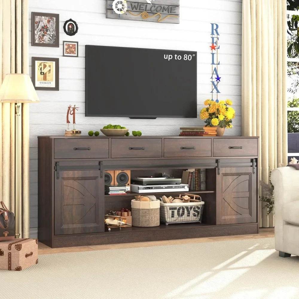 70” Large Sideboard Buffet Cabinet with Storage with 4 Drawers - Loft&Timber