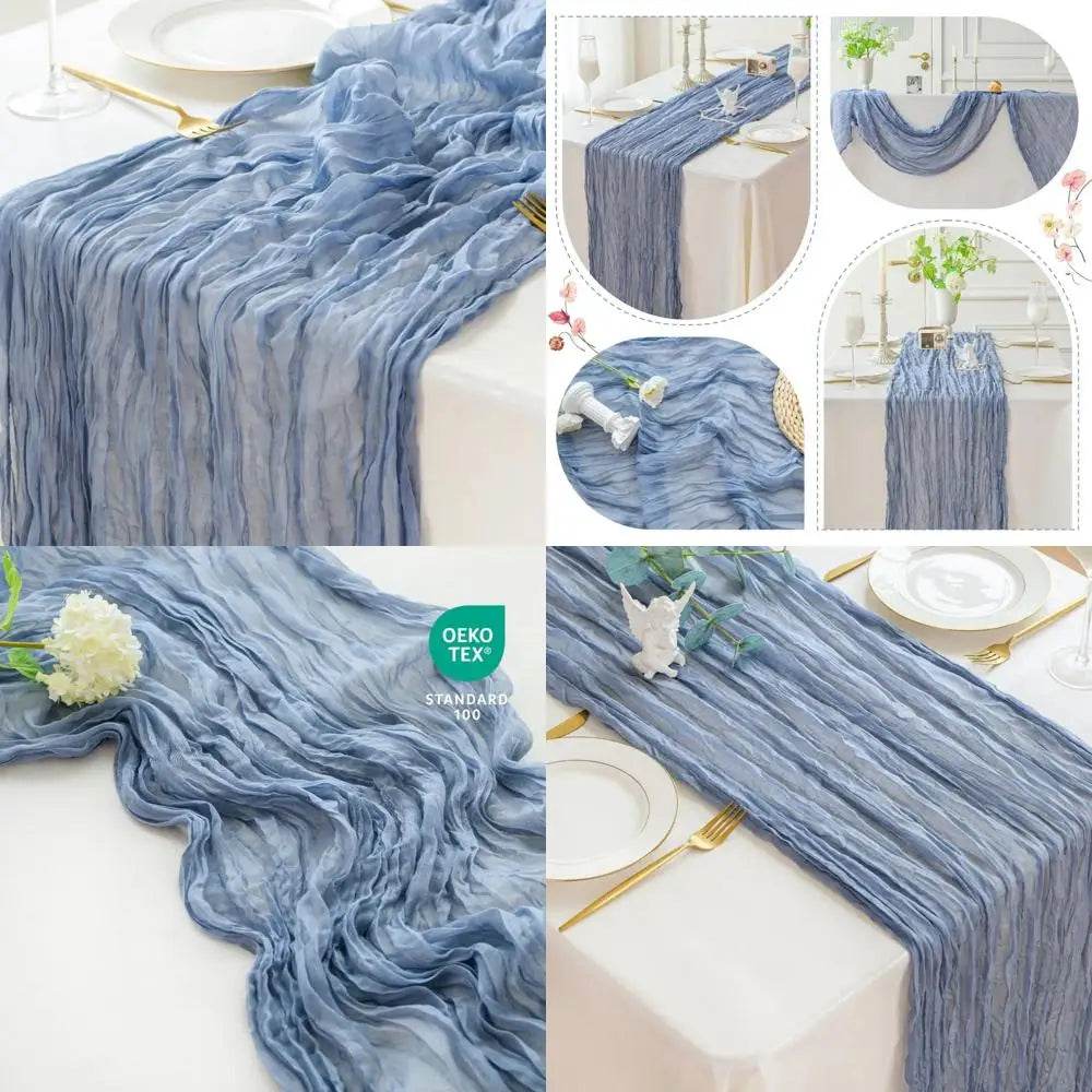 1 Pack Blue Cheesecloth Table Runner - Loft&Timber