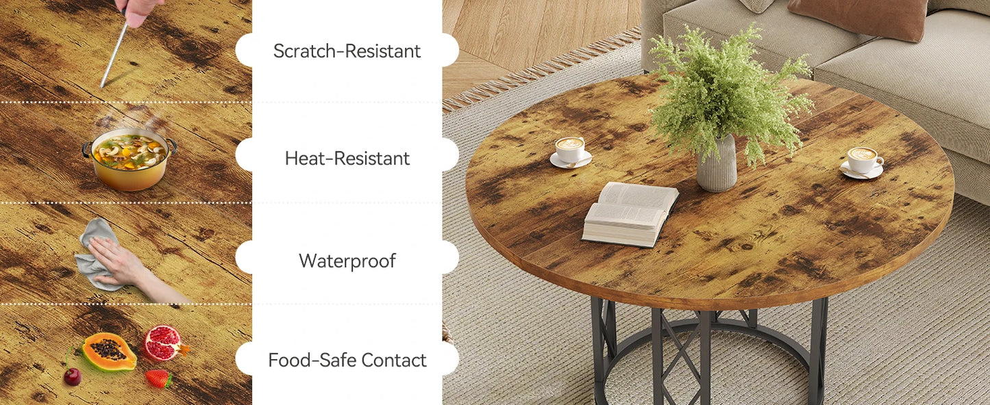 Tribesigns Round Dining Table for 4-6 People, 47" - Loft&Timber
