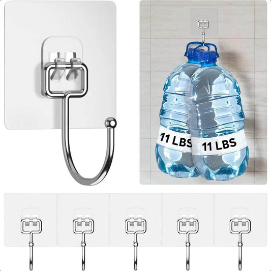 Adhesive Large Wall Hooks for Hanging Heavy Duty Holding 22 lbs - Loft&Timber