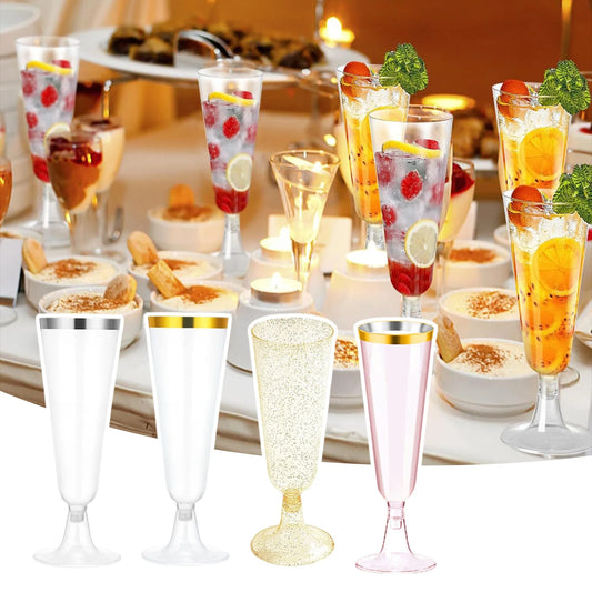 Clear Plastic Champagne Flutes 5.5 Oz